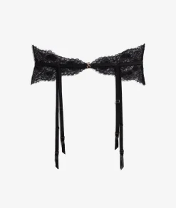 Etam Lace Garter Belt BLACK Cheap