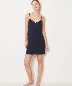 Etam Lace Neckline Modal Nightdress MARINE Store