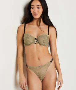 Etam Lace Tanga KHAKI Discount