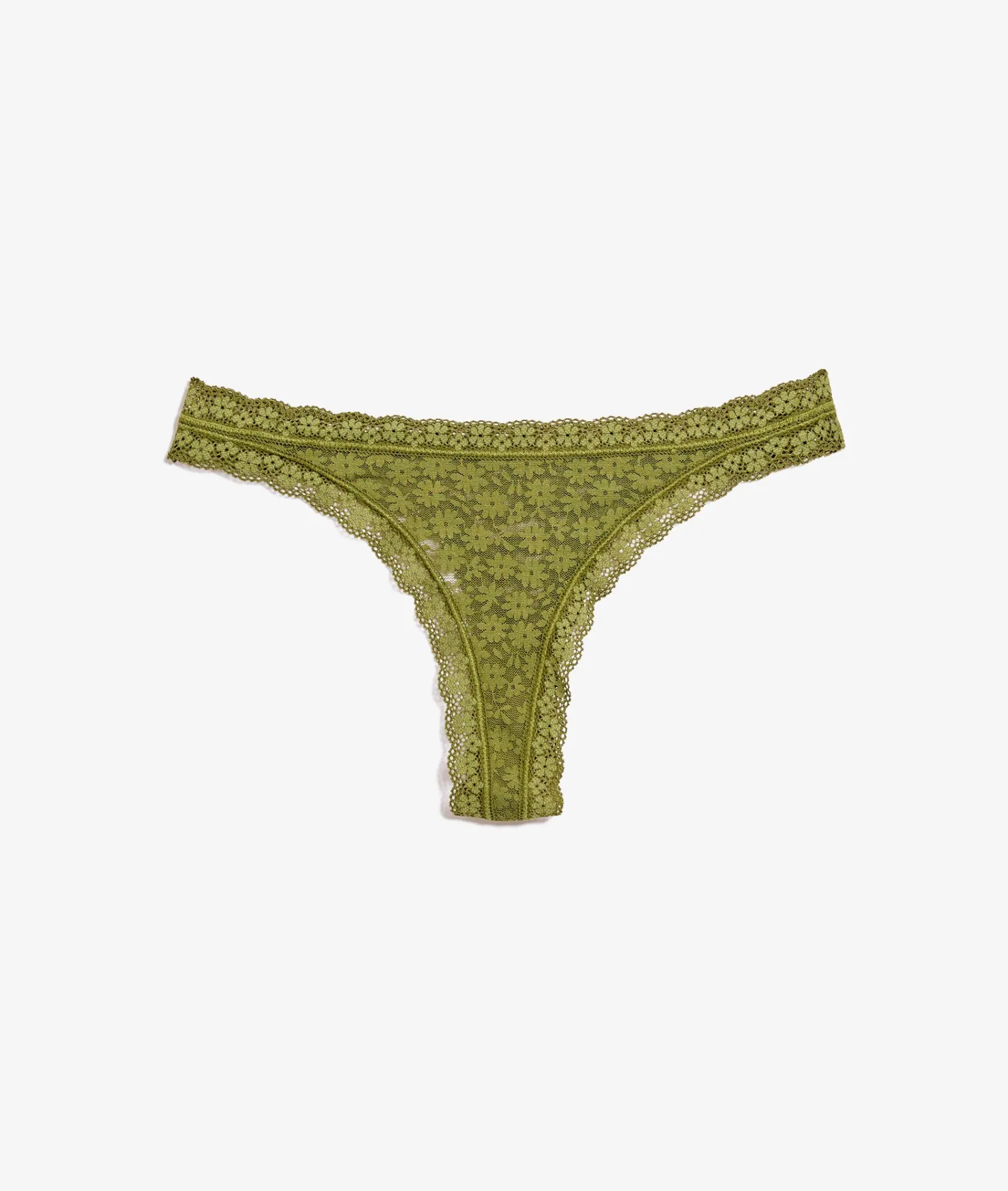 Etam Lace Tanga Khaki Best Sale