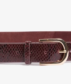 Etam Leather Belt GARNETBORDEAUX Fashion
