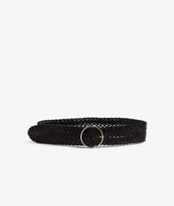 Etam Leather belt with large buckle BLACK Cheap