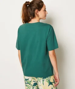 Etam Lemon Print Pyjama T-shirt PINEGREEN Fashion