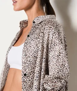Etam Leopard Print Nightshirt EcruPrintedFabric Best