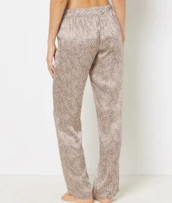 Etam Leopard Print Silk Trousers BrownIMPFD Hot