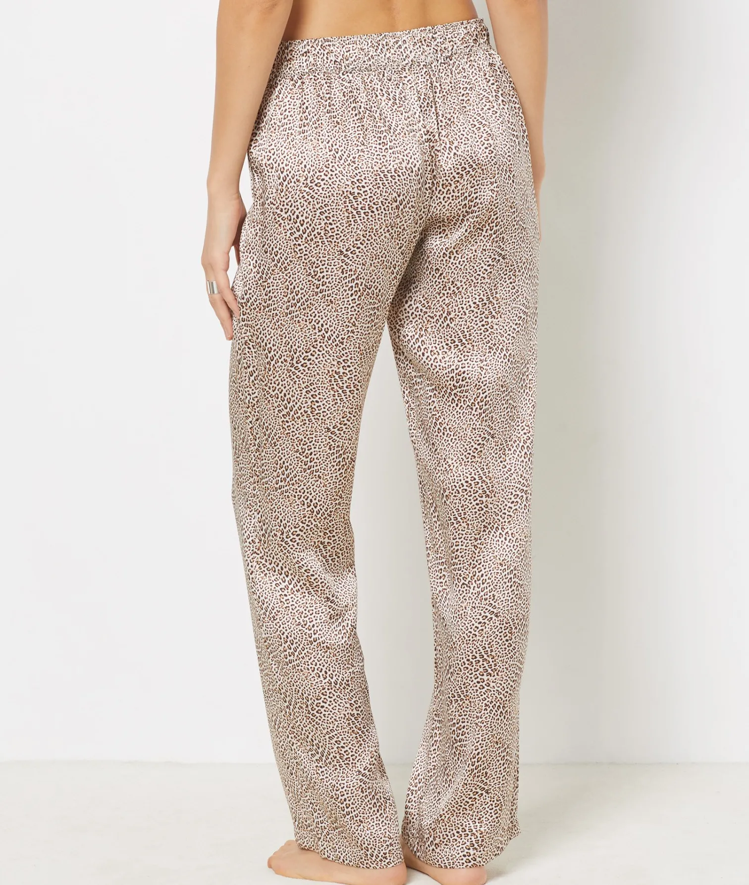Etam Leopard Print Silk Trousers BrownIMPFD Hot