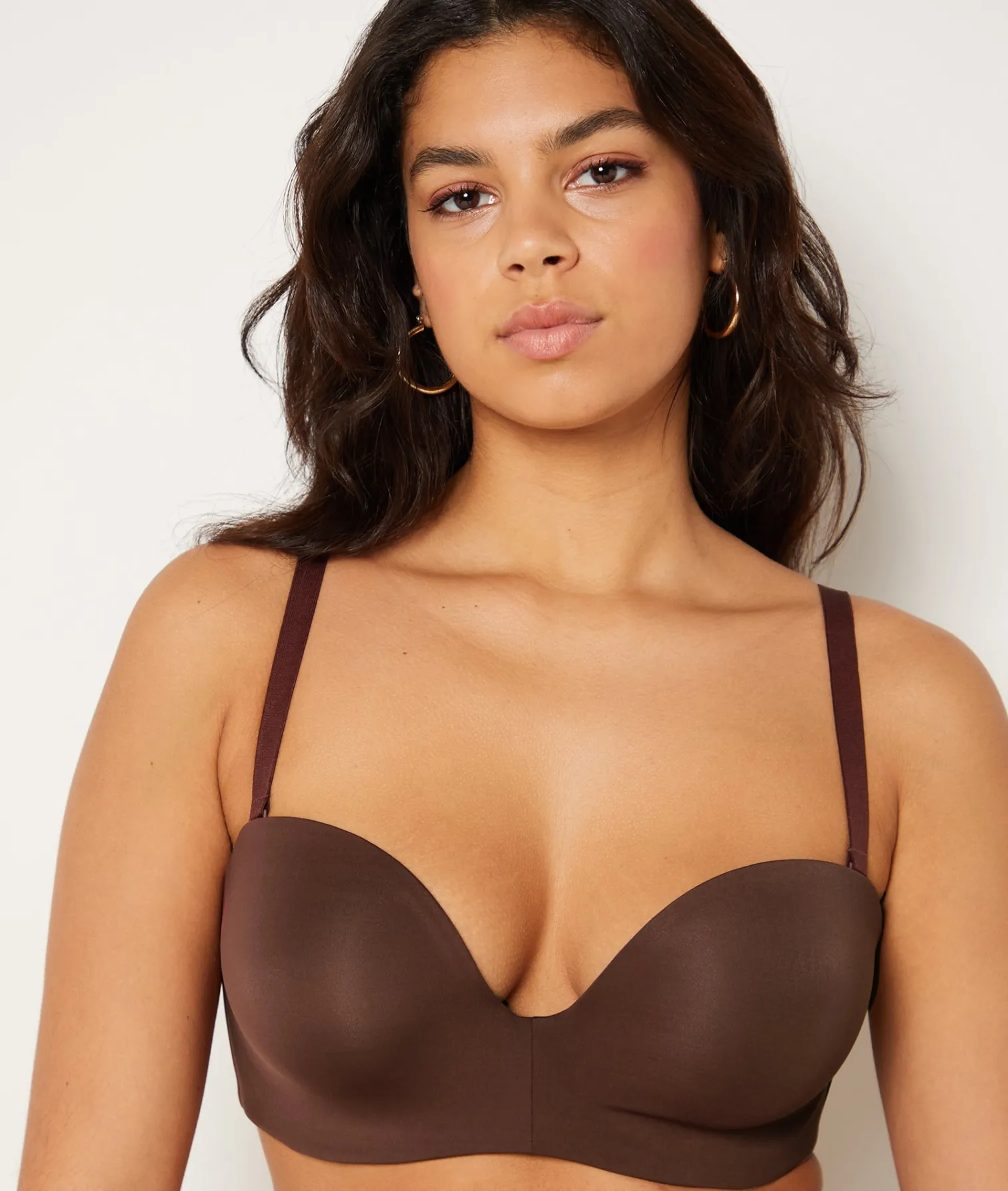 Etam Lightly Lined Bra with Removable Straps, C-E cup CHOCOLAT Flash Sale