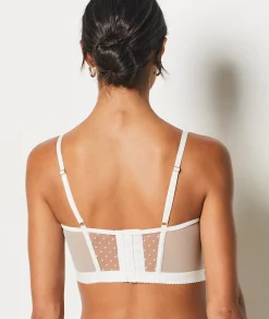 Etam Lightly Lined Lace Bustier Bra ECRU Outlet
