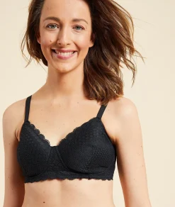 Etam Lightly Lined Post-Mastectomy Bra BLACK New