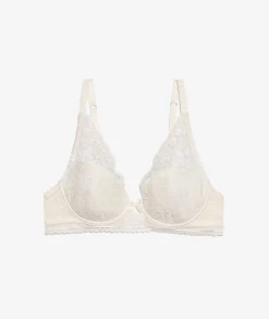 Etam Lightly Lined Triangle Bra with Underwires ECRU Fashion