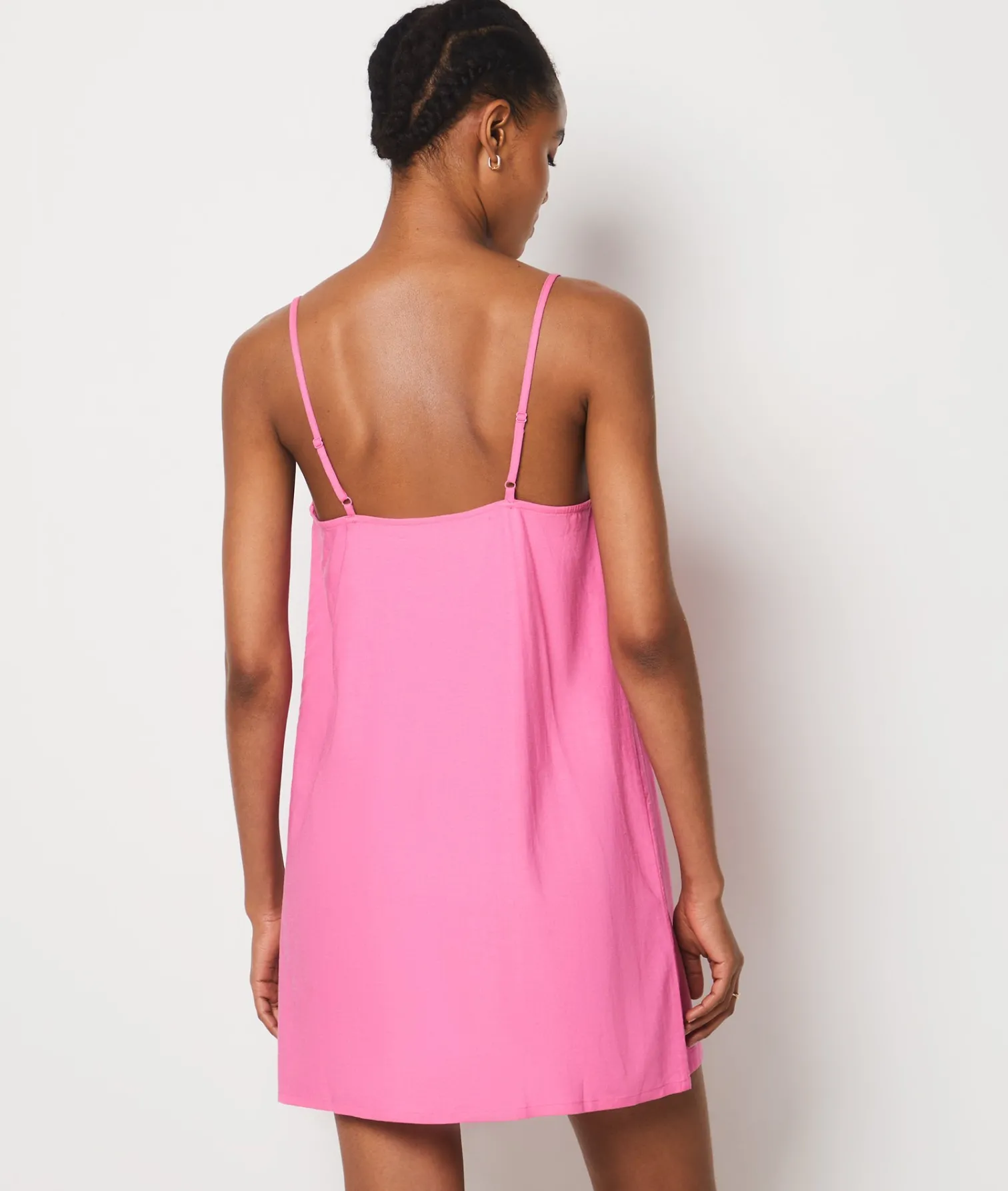 Etam Linen Blend Dress FUSHIA Shop