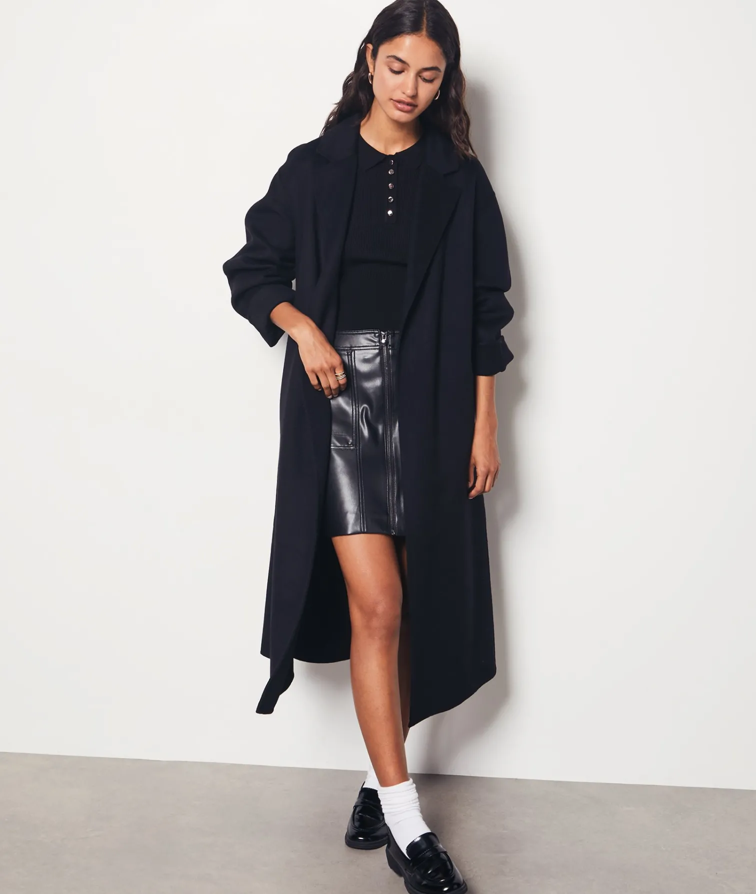 Etam Long Coat BLACK New