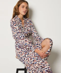 Etam Long Dress with Pattern WHITEIMPFD Best Sale