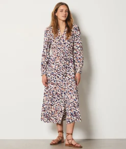 Etam Long Dress with Pattern WHITEIMPFD Best Sale