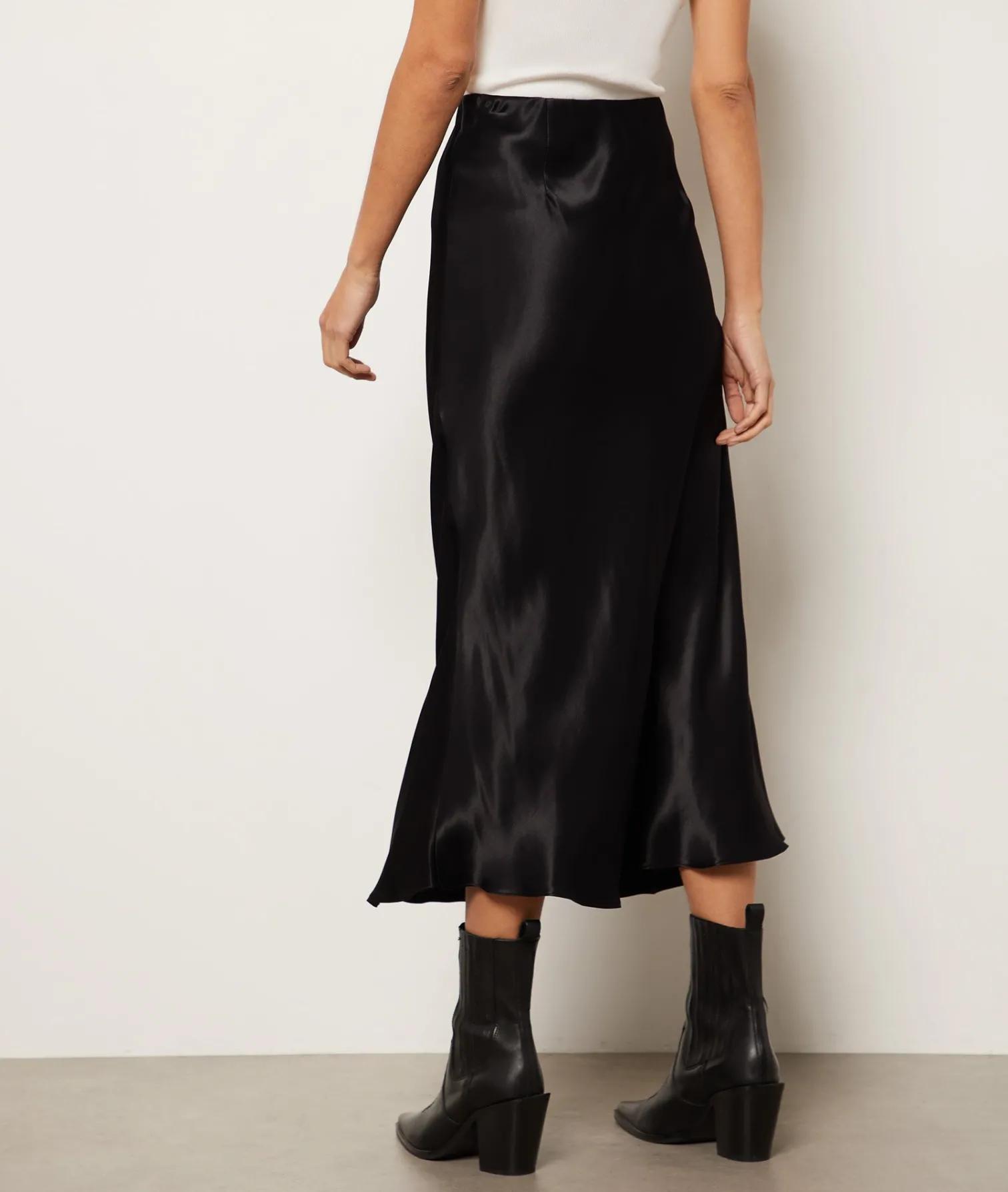 Etam Long Satin Skirt NOIR Best Sale