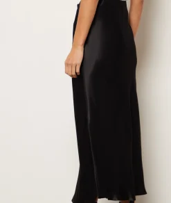 Etam Long Satin Skirt NOIR Best Sale