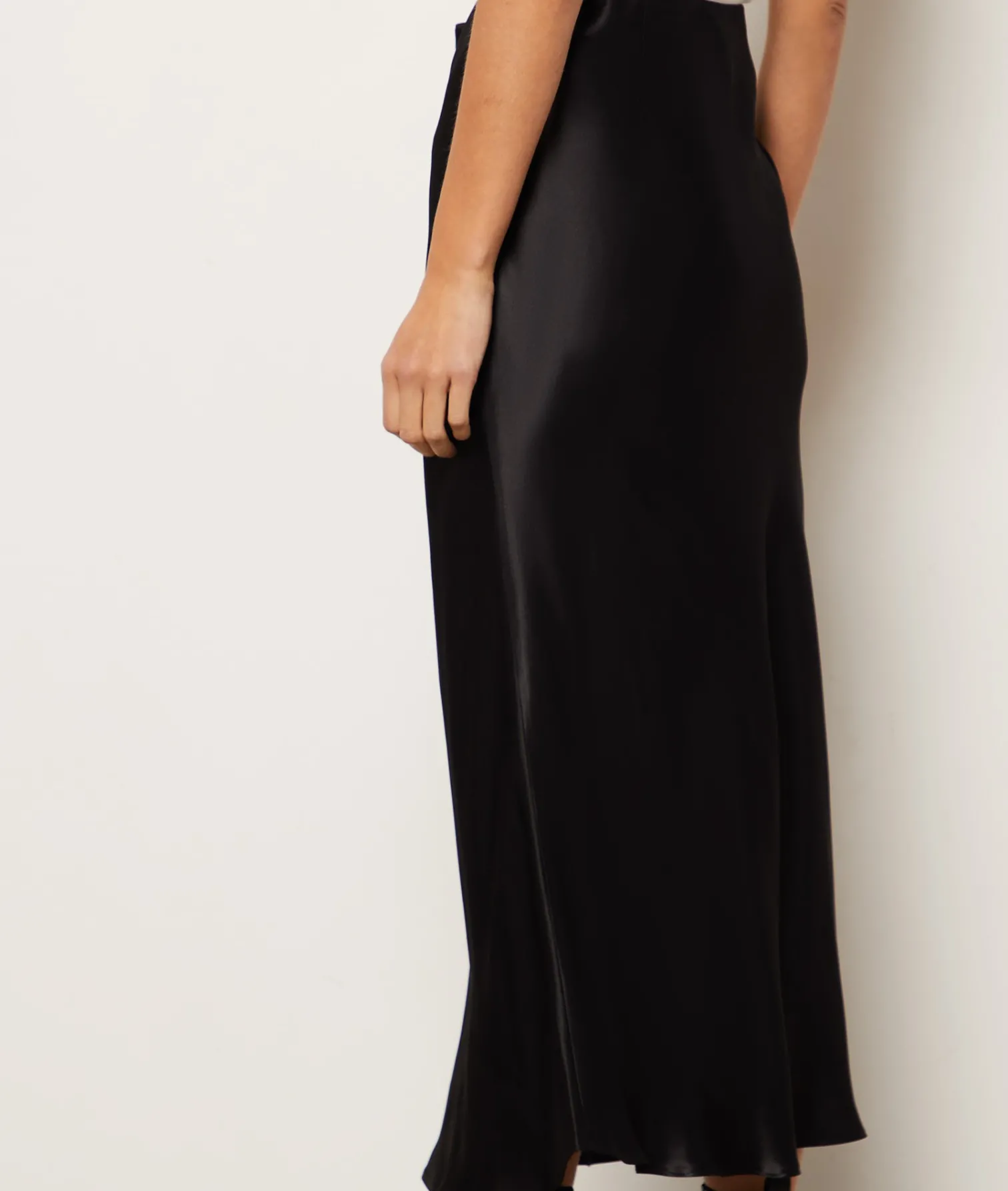 Etam Long Satin Skirt NOIR Best Sale