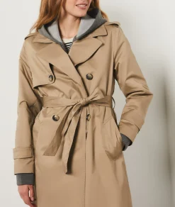 Etam Long Trench Coat BEIGE Cheap