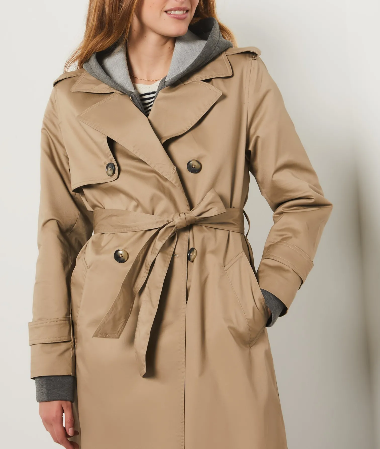 Etam Long Trench Coat BEIGE Cheap