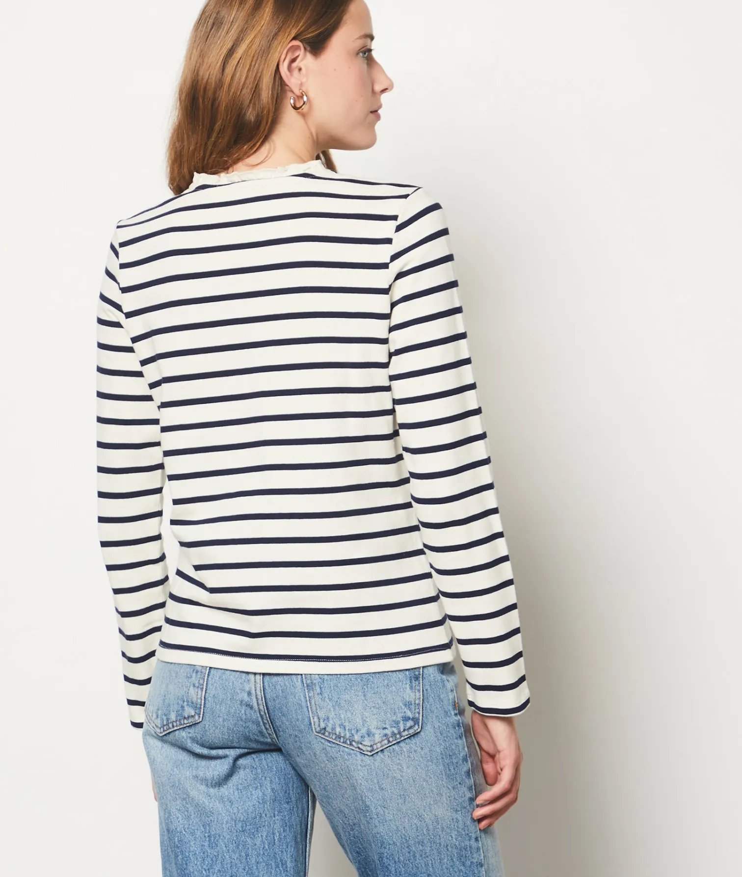 Etam Long-sleeved Breton polo shirt WHITEIMPFD Clearance