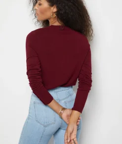 Etam Long-sleeved Round Neck Sweater GARNETBORDEAUX Flash Sale
