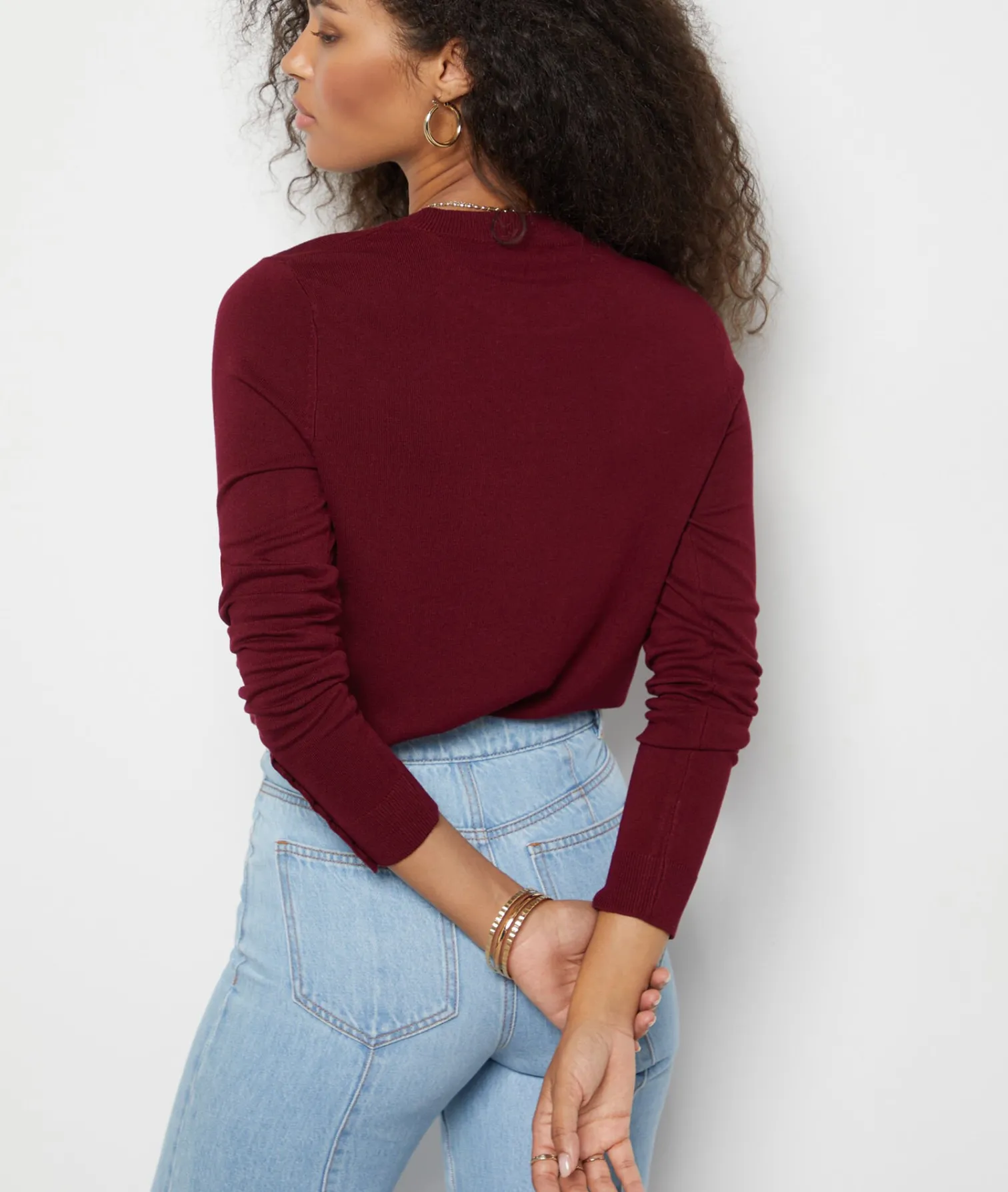 Etam Long-sleeved Round Neck Sweater GARNETBORDEAUX Flash Sale