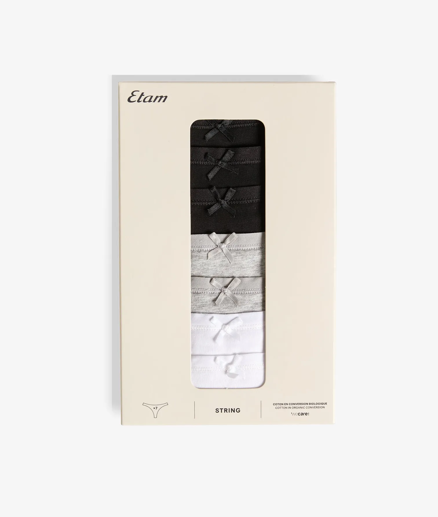 Etam Lot de 7 strings en coton MULTICOLORE Outlet