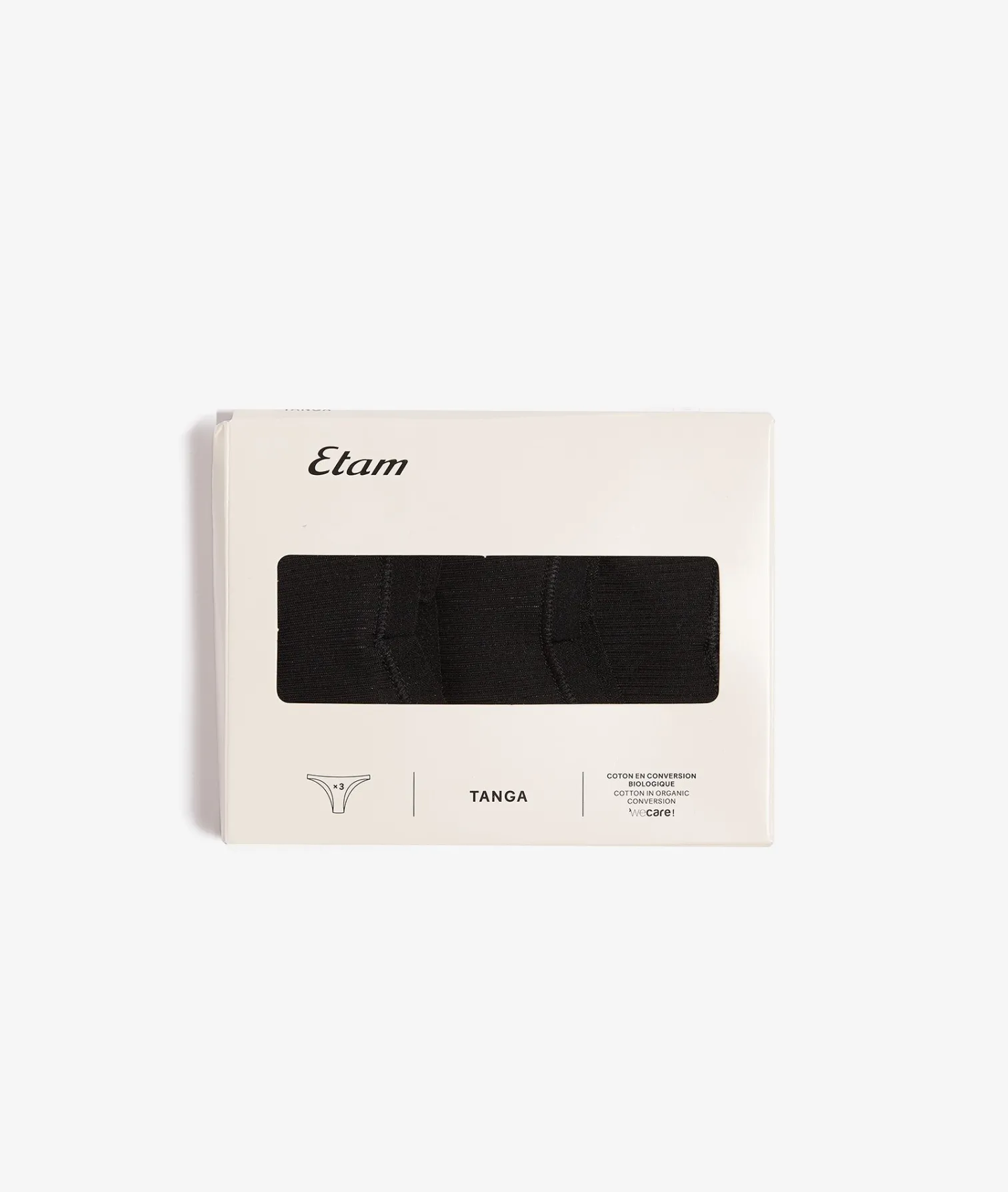 Etam Lot de 3 tangas en coton NOIR Best Sale