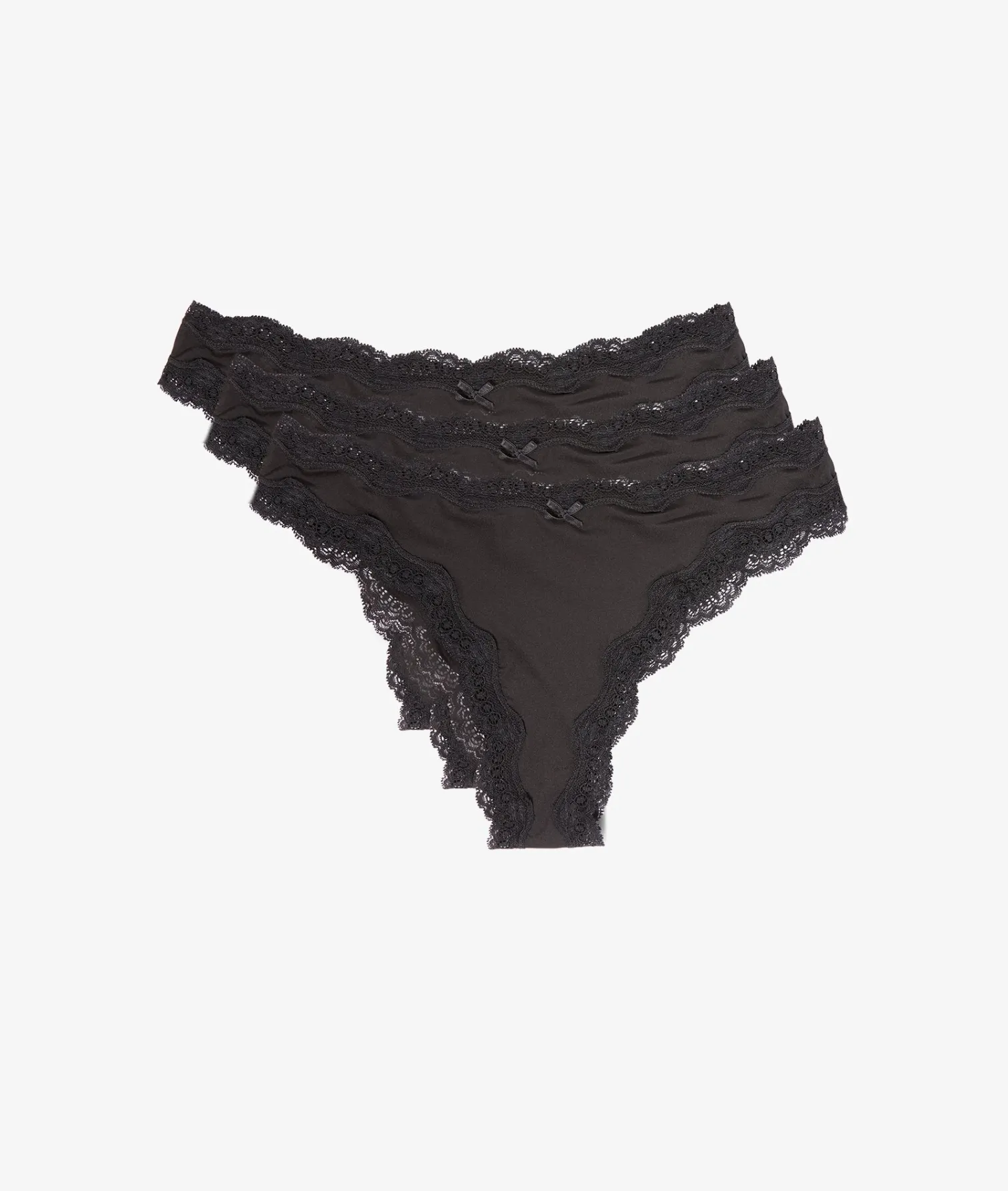 Etam Lot de 3 tangas en microfibre et dentelle NOIR Shop