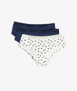 Etam Lots de 3 shortys en coton MARINE Discount
