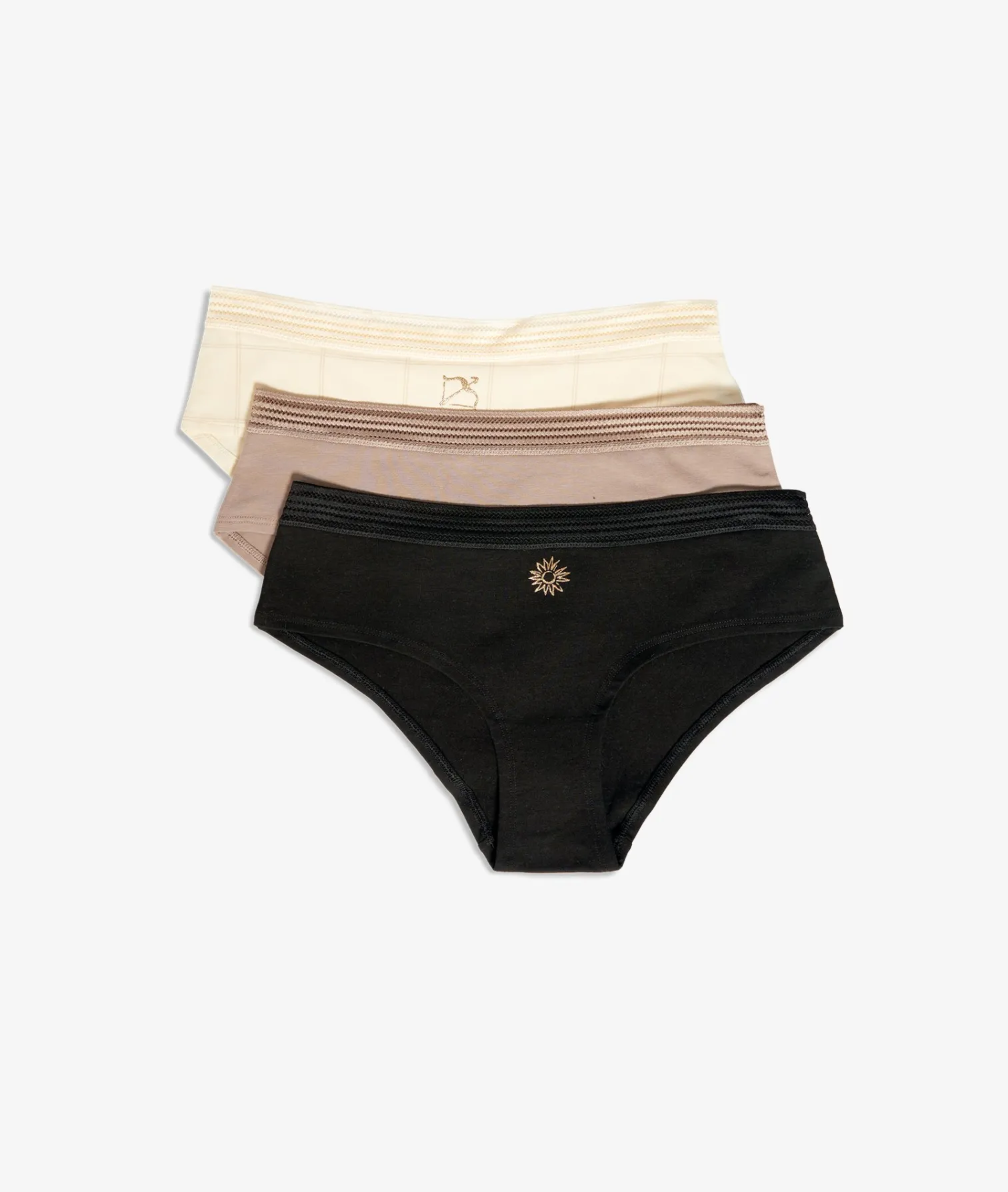 Etam Lots de 3 shortys en coton TAUPE Discount