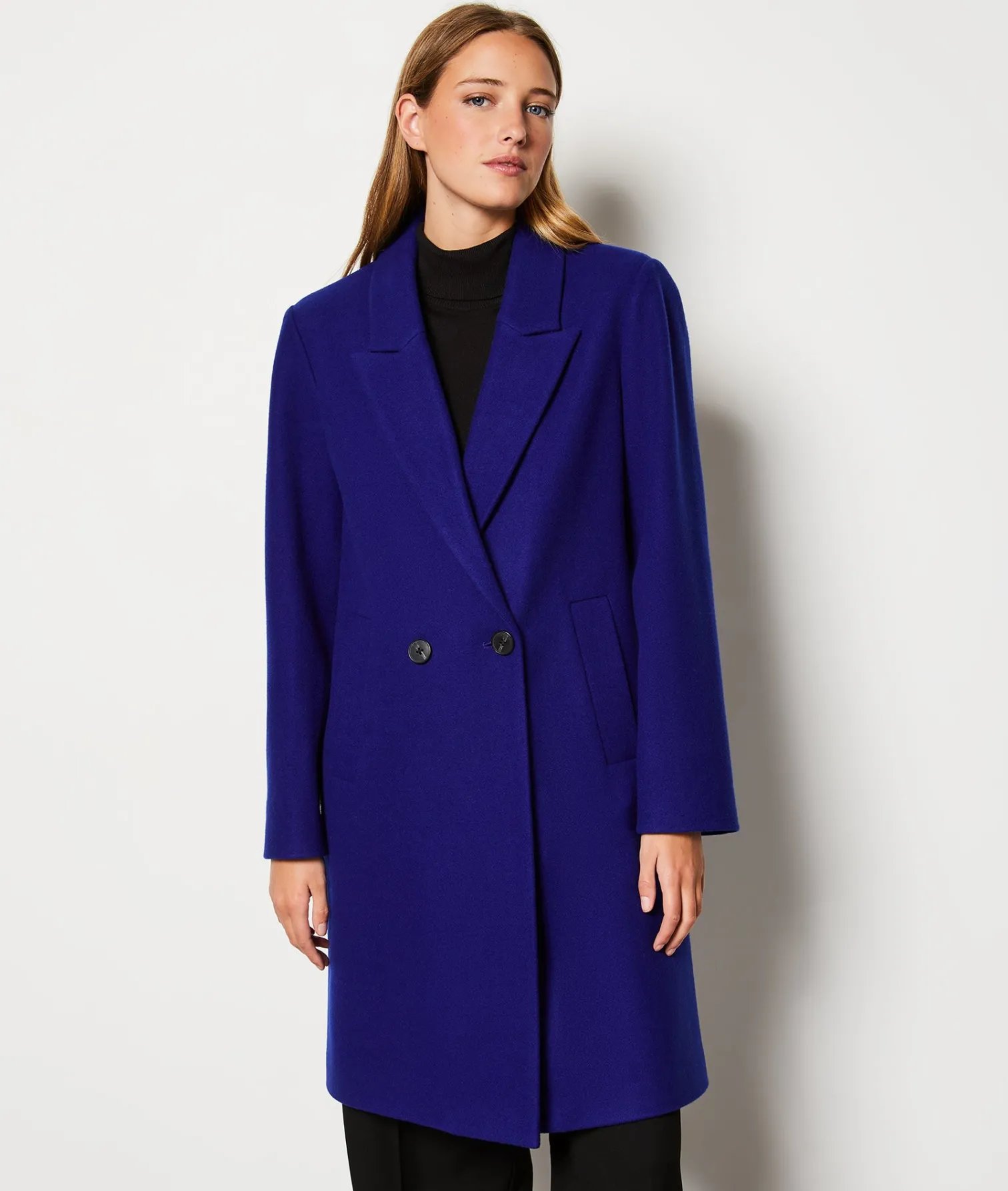 Etam Manteau long boutonné avec laine BLEUROYAL Best