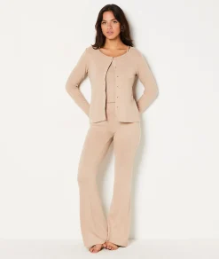 Etam Matching Cardigan and Pyjama Camisole BEIGE Outlet