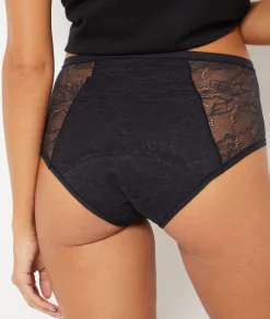 Etam Medium Flow - High-Waist Period Brief BLACK Sale