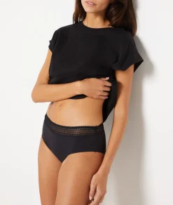 Etam Medium Flow - Organic Cotton Period Boyshort BLACK Best Sale