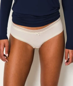 Etam Microfiber Boyshorts With Lace Details WHITE Discount