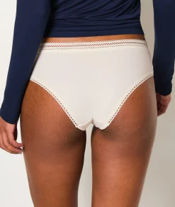Etam Microfiber Boyshorts With Lace Details WHITE Discount