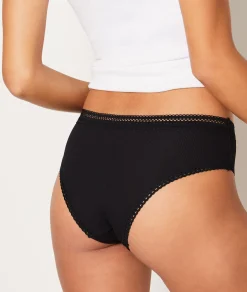 Etam Microfiber Boyshorts With Lace Details BLACK Outlet