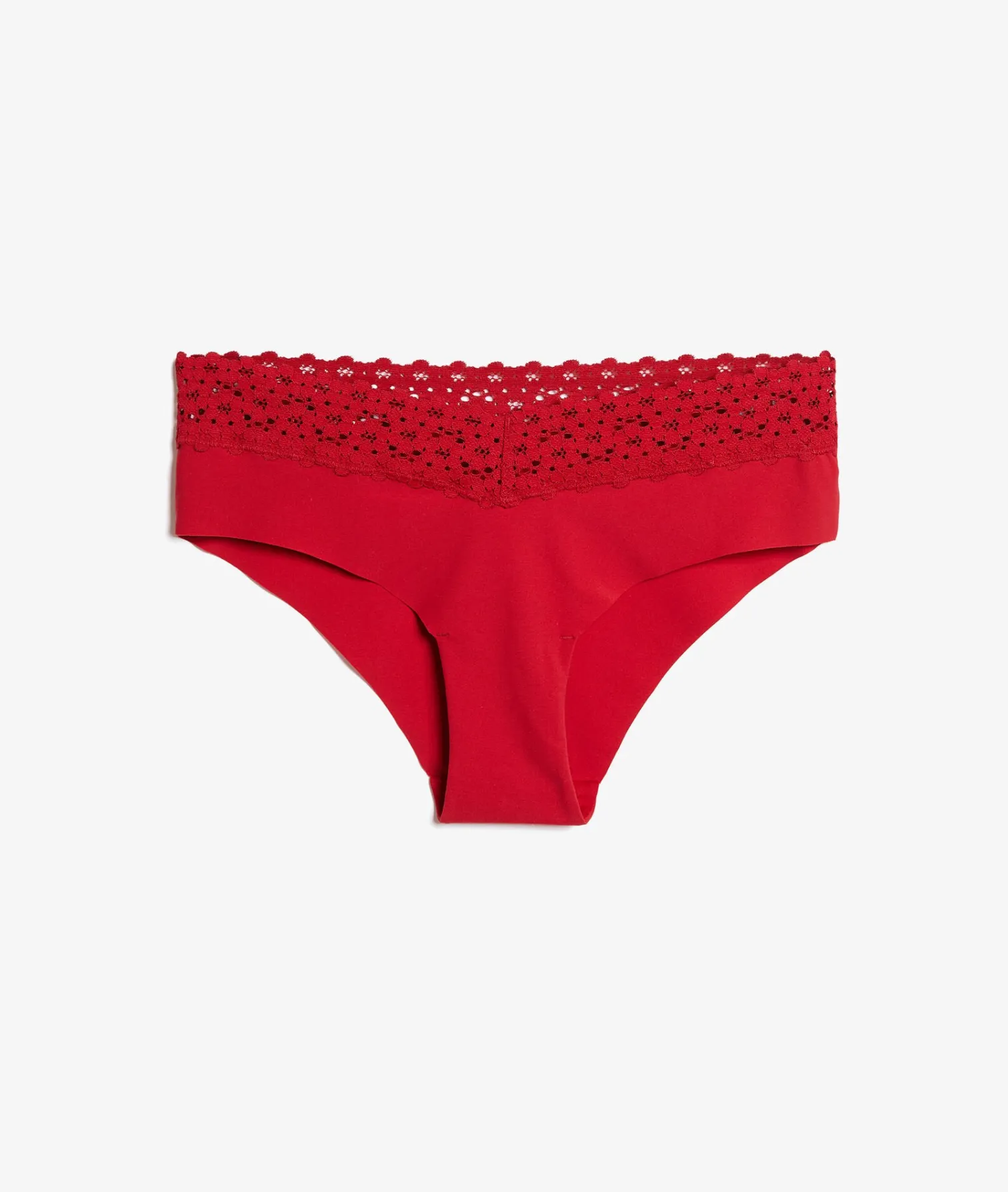 Etam Microfiber Hipsters With Lace Details RED Cheap