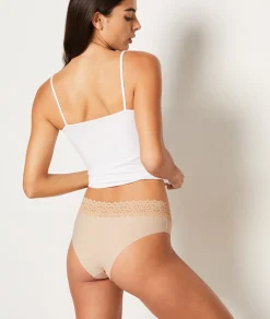 Etam Microfiber Hipsters With Lace Details LINEN Discount