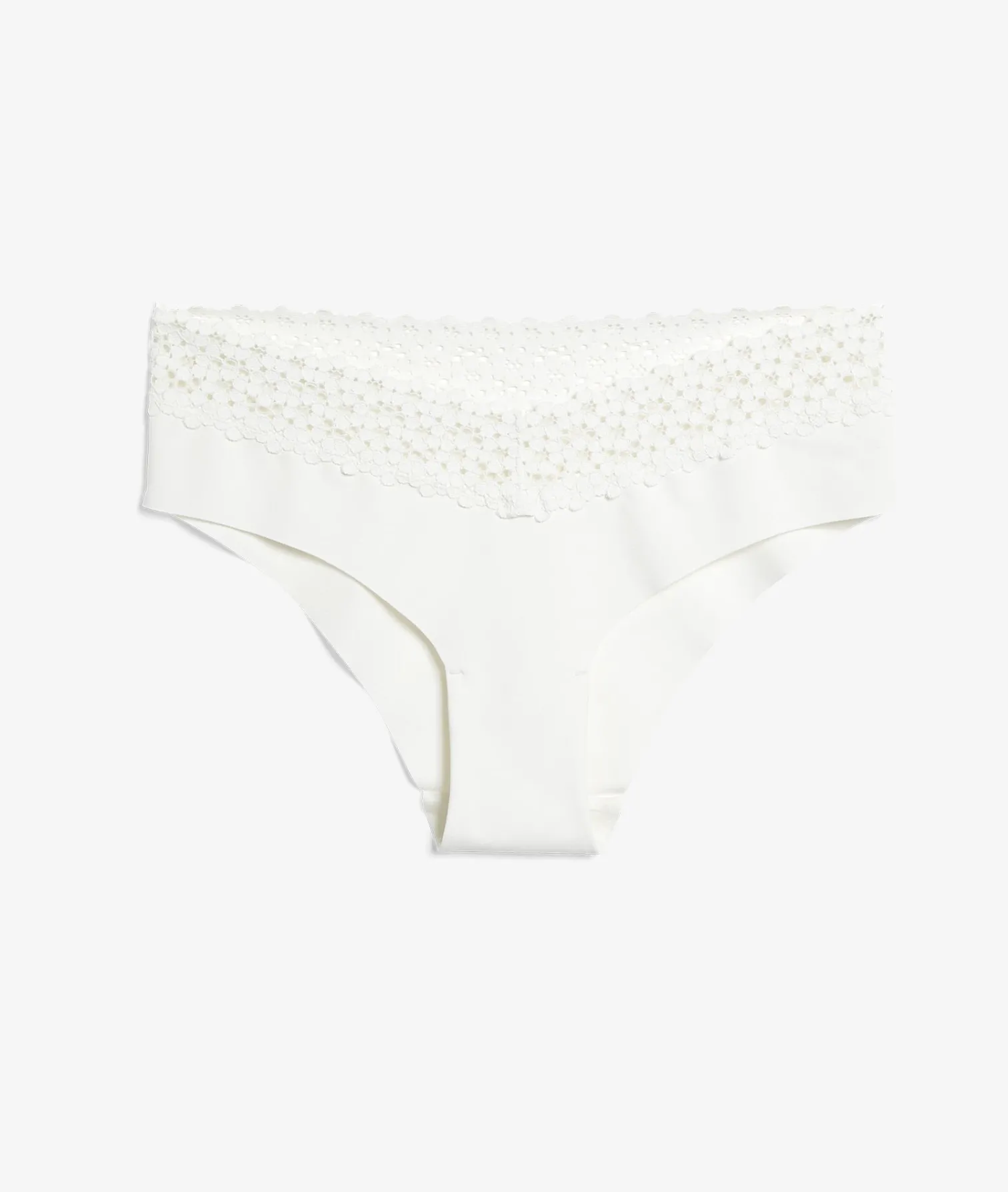 Etam Microfiber Hipsters With Lace Details WHITE New