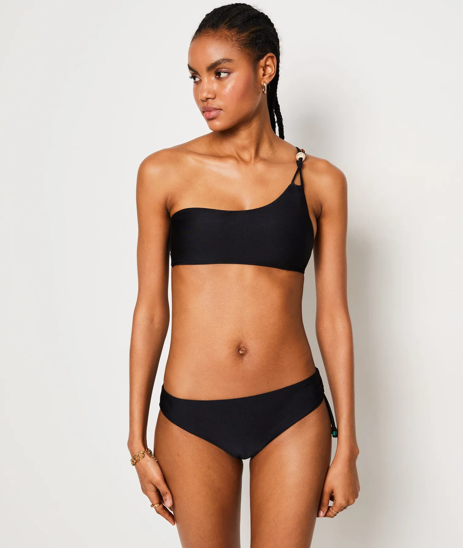 Etam Mid-rise satin bikini bottoms BLACK Best