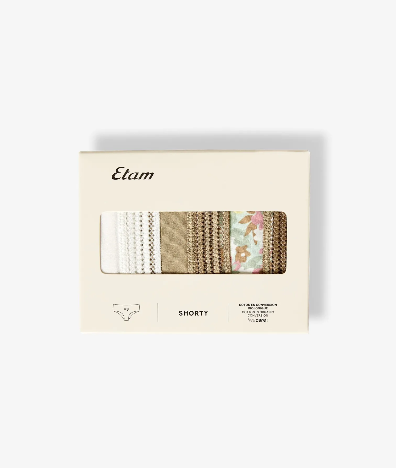 Etam Multipack of 3 Boyshorts KHAKI Sale