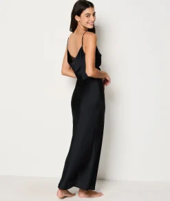 Etam Nuisette satinée décolleté et dos bijoux NOIR Best