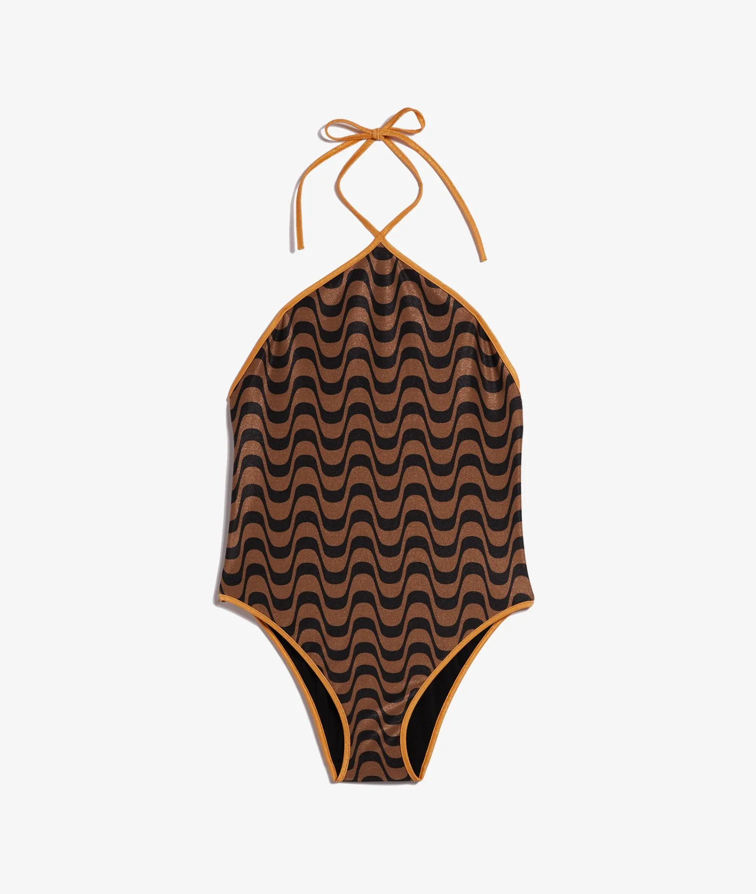 Etam One-Piece Backless Swimsuit Brown New