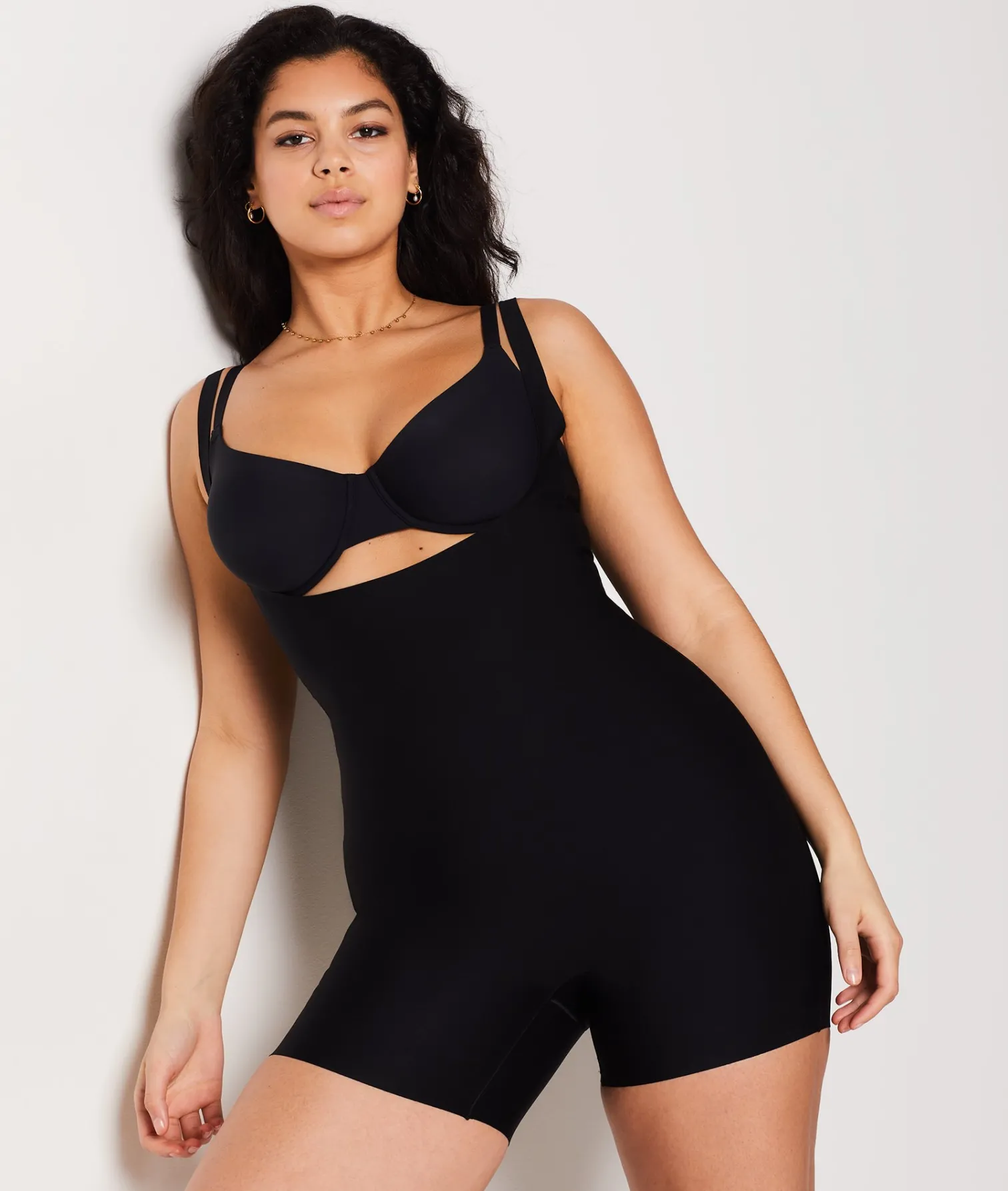 Etam Open-Bust Mid-Thigh Bodysuit - Firm Control BLACK Best