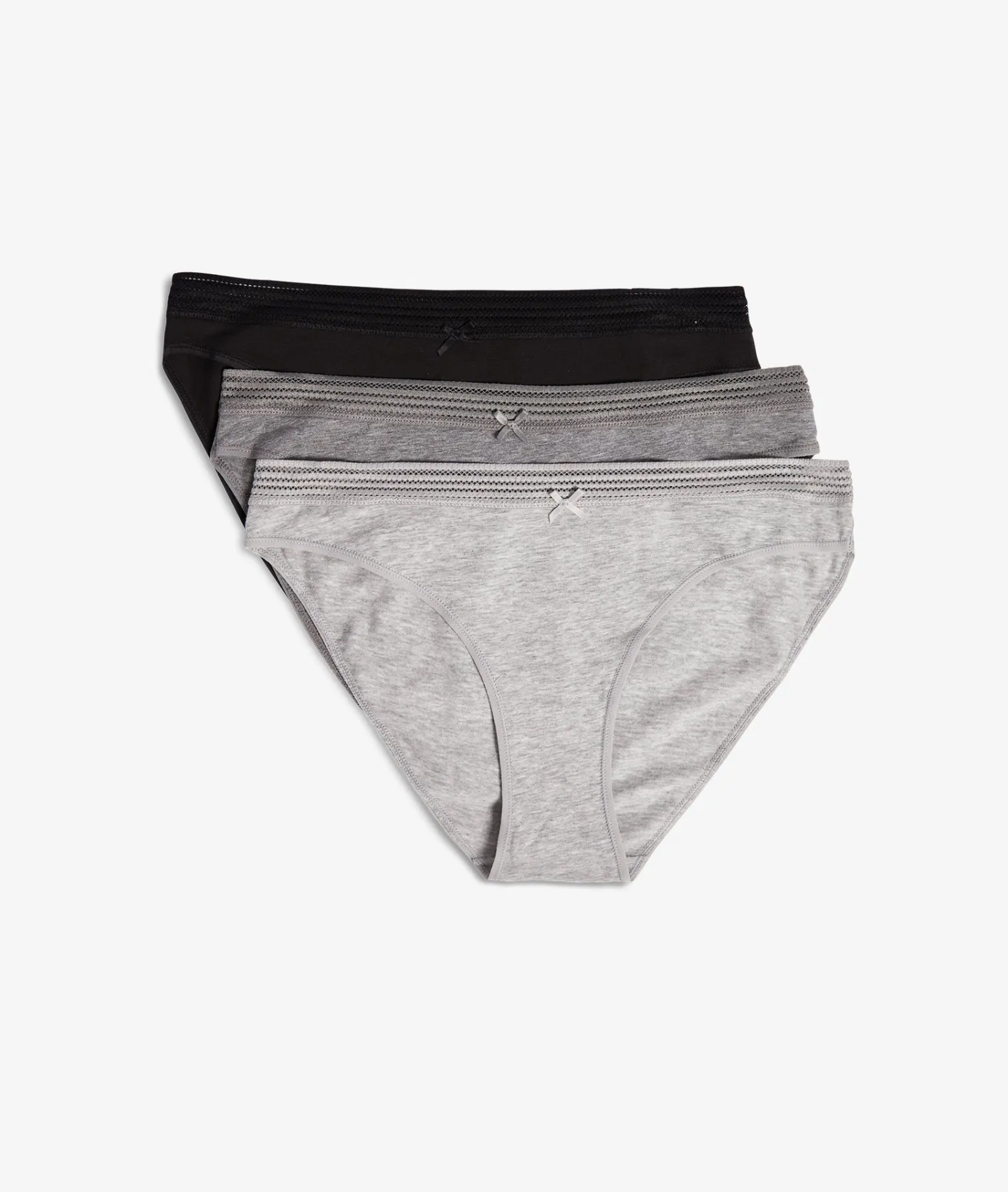 Etam 3-Pack of Cotton and Lace Briefs MULTICOLOR Shop