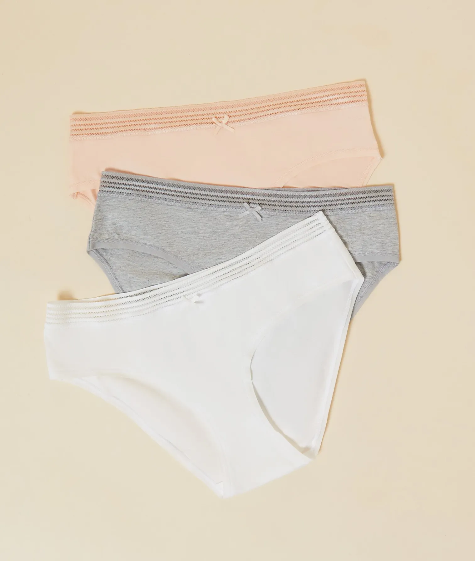Etam 3-Pack of Cotton and Lace Briefs MULTI-COLOUR Flash Sale