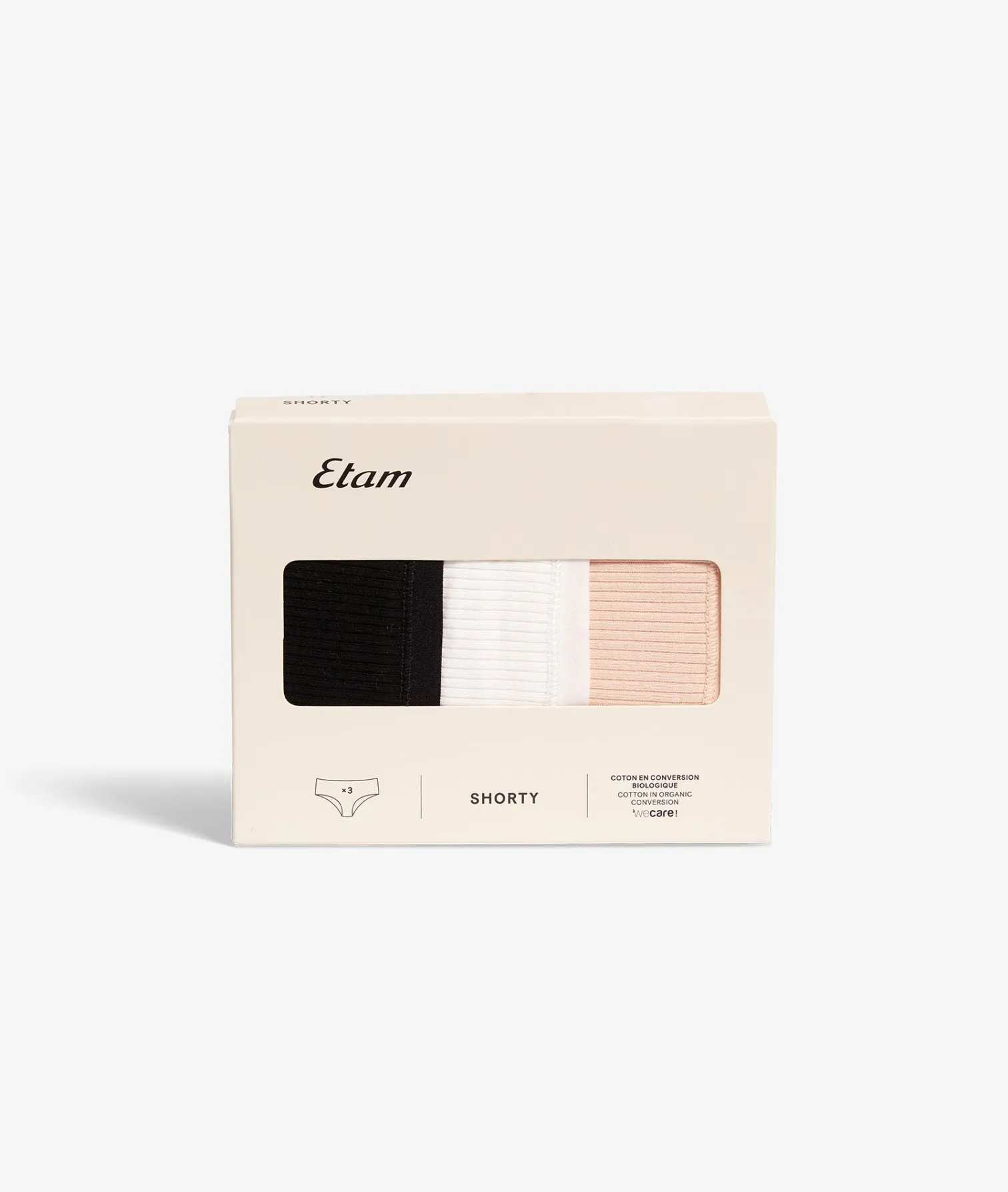 Etam 3-Pack of Cotton Shorties BLUSH Hot