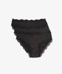 Etam 3-Pack of Microfiber and Lace Briefs NOIR Cheap